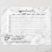 Papier Rendez-vous affaires en marbre noir blanc simple (Dos)