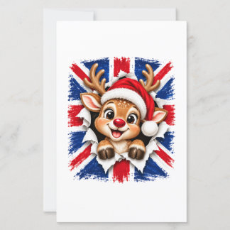 Papier Renne de Noël britannique