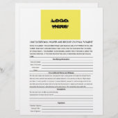 Papier Renonciation inconditionnelle et libération finale (Devant / Derrière)