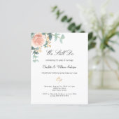 Papier Renouvellement de vœux de mariage floral rose budg (Debout devant)