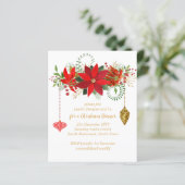 Papier Repas de Noël Poinsettia Invitations Red Gold Chic (Debout devant)