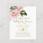 Papier Répétition des Roses de bouquet en or rose pâle (Devant / Derrière)