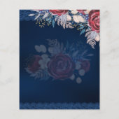 Papier Réponse de mariage en dentelle florale bleue de Bo (Dos)