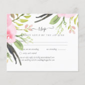 Papier Réponse de mariage Olive Blush Rose (Devant)