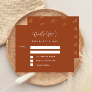 Papier Réponse RSVP pour un mariage économique avec ginkg