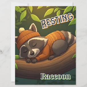 Papier Repose de Raccoon Belle caricature de l'art de l