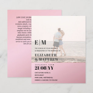 Papier Représentation photo moderne Texte BUDGET Mariage