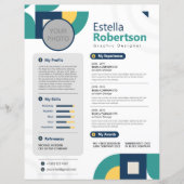 Papier Reprise géométrique colorée, CV (Devant)