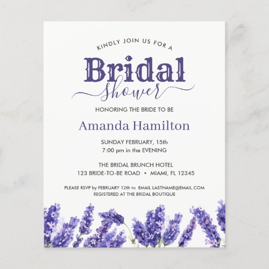 Papier Ressort rustique Fête des mariées de lavande flora (Devant)