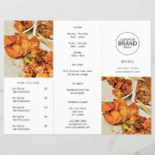 Papier Restaurant Takeout Moderne Logo Photo Tri-fold Men (Devant)