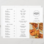 Papier Restaurant Takeout Moderne Logo Photo Tri-fold Men (Devant / Derrière)