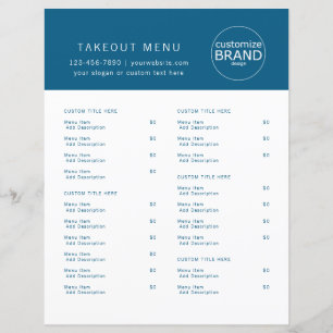 Papier Restaurant Takeout Restauration Logo Marine Blue M