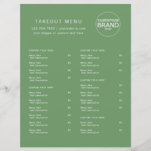 Papier Restaurant Takeout Restauration Olive Green Logo M