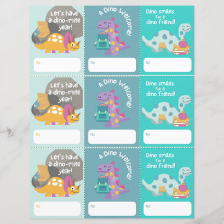 Papier Retour à l'école Accueil Dinosaur étiquette imprim