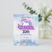 Papier Retro 90s Unicorn 30e anniversaire Invitation (Debout devant)