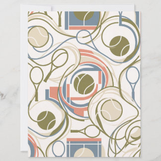 Papier Retro Abstract Tennis Rackets Scrapbook Paper