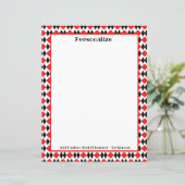 Papier Retro Art Déco Motif rouge et noir Personnaliser (Debout devant)