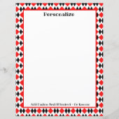 Papier Retro Art Déco Motif rouge et noir Personnaliser (Devant)