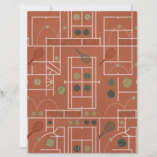 Papier Retro Clay Court Tennis Geometric Scrapbook Paper