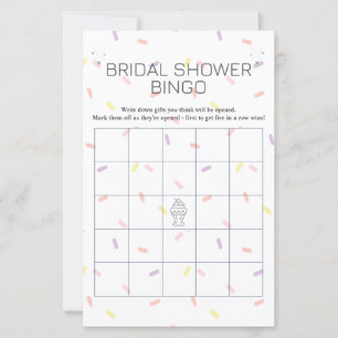 Papier Retro Crème de glace Sundae Fête des mariées Bingo