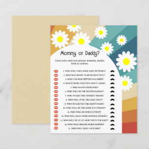 Papier Retro Groovy - Jeu de baby shower Maman ou Papa