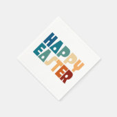 Papier Retro Happy Pâques Typographie | Serviette en Papi (Coin)