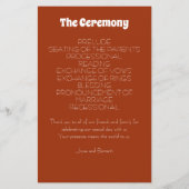 Papier Retro les années 70 Burnt Orange Bohemian Wedding  (Dos)