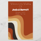 Papier Retro les années 70 Burnt Orange Bohemian Wedding  (Devant)