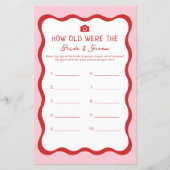 Papier Retro Pink Quel Âge Avait La Mariée Et Le Jeu Groo (Devant)