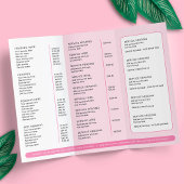 Papier Retro Pink Super Beauty Salon Prix Tri-Fold