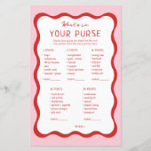 Papier Retro rose rouge Qu'est-ce que dans votre sac à ma (Devant)