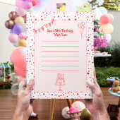 Papier Retro Rouge rose enfant's Birthday Wish List Papie