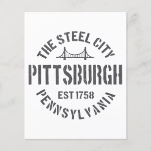 Papier Retro Steel City Pittsburgh Pennsylvania Yinz vint