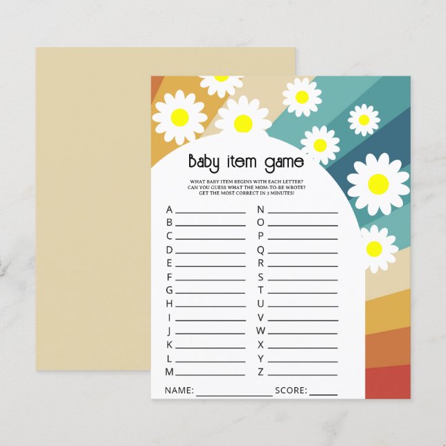 Papier Retro Super - Baby Item Jeu (Devant / Derrière)