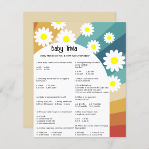 Papier Retro Super - Bébé Trivia   Jeu Baby shower