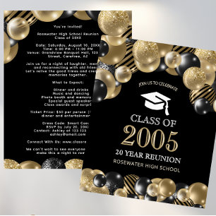 Papier Réunion élégante de classe à budget noir et or Evé