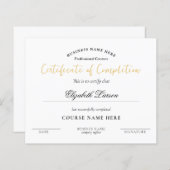 Papier Réussite certifiée Gold Calligraphic (Devant / Derrière)