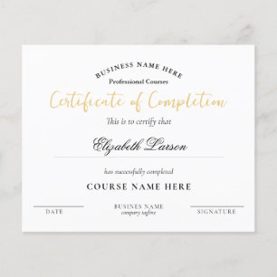 Papier Réussite certifiée Gold Calligraphic