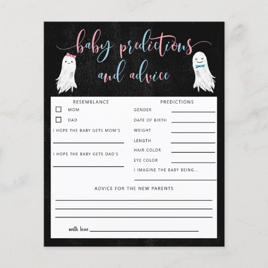 Papier Révélation du sexe du bébé avec thème fantôme : pr (Devant)