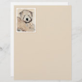 Papier Revêtu doux Roue Peinture Terrier Art original (Devant / Derrière)