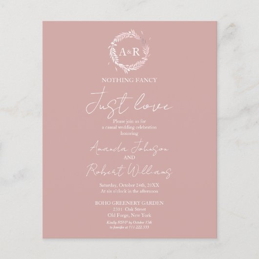 Papier Rien De Fancy Just Love Budget Faire-part de maria (Devant)