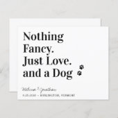 Papier Rien De Fancy Just Love Chien Enregistrer La Date  (Devant / Derrière)