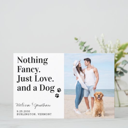 Papier Rien De Fancy Just Love Chien Mariage Enregistrer  (Debout devant)