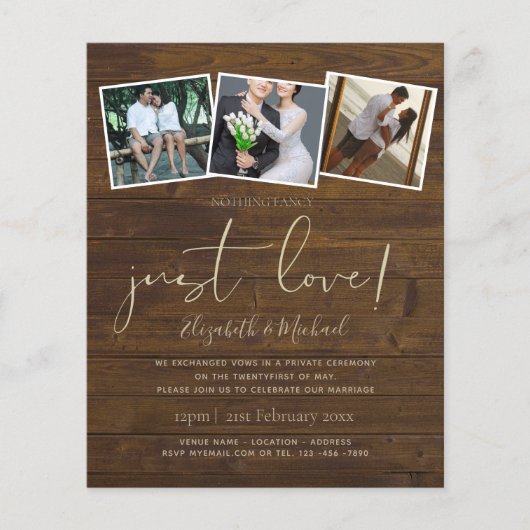 Papier Rien De Fancy Just Love Elopement Faire-part (Devant)