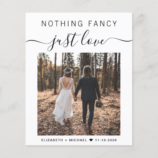 Papier Rien De Fancy Just Love Photo Mariage Réception (Devant)