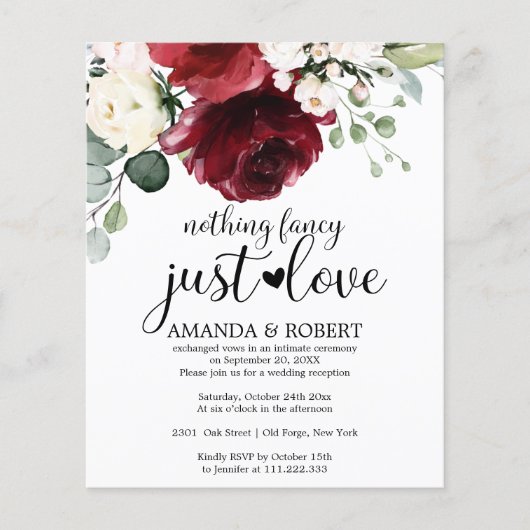 Papier Rien de fantaisie Budget Mariage Invitations (Devant)