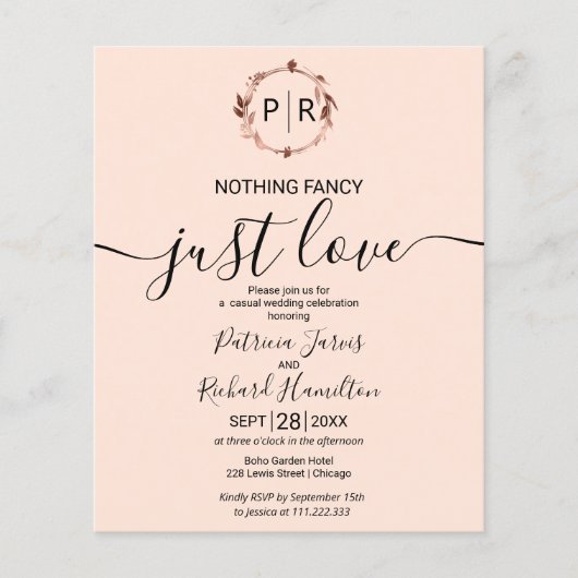 Papier Rien de Fantastique, Juste de l'Amour Invitation d (Devant)