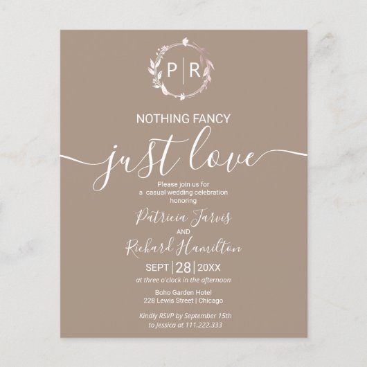 Papier Rien de Fantastique, Juste de l'Amour Invitation d (Devant)