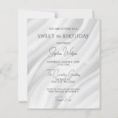 Papier Robe à paillettes argent sarcelle Budget Invitatio (Dos)