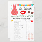 Papier Robe à points Polka Anniversaire Jamais ou Jeu (Devant / Derrière)